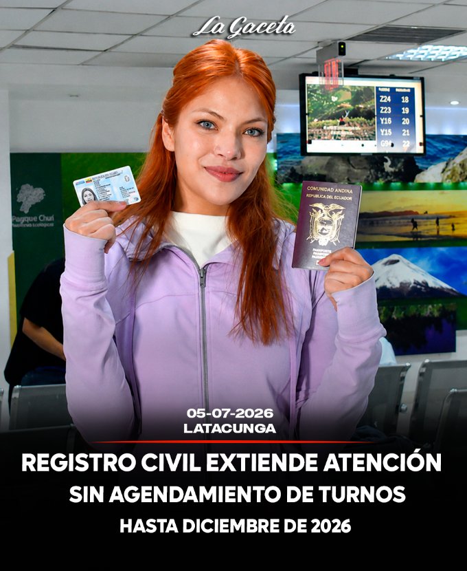 Registro Civil extiende la atención sin agendamiento de turnos hasta diciembre de 2026