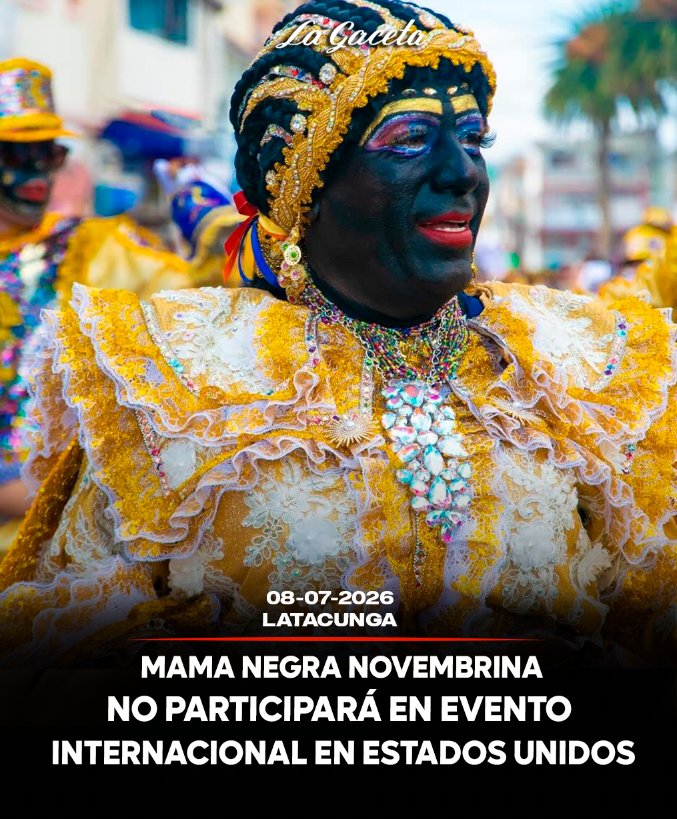 Mama Negra novembrina no participará en evento internacional en Estados Unidos