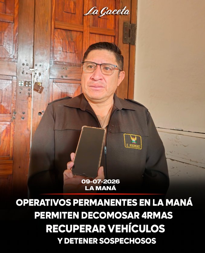 Operativos permanentes en La Maná permiten decomisar armas, recuperar vehículos y detener sospechosos