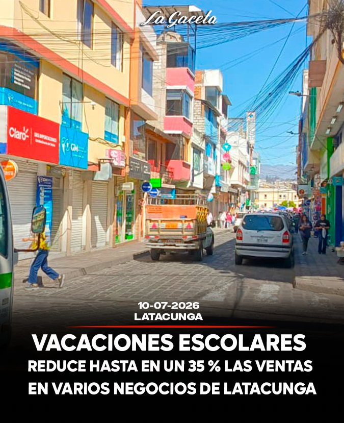 Vacaciones escolares reducen hasta en un 35 % las ventas en varios negocios de Latacunga