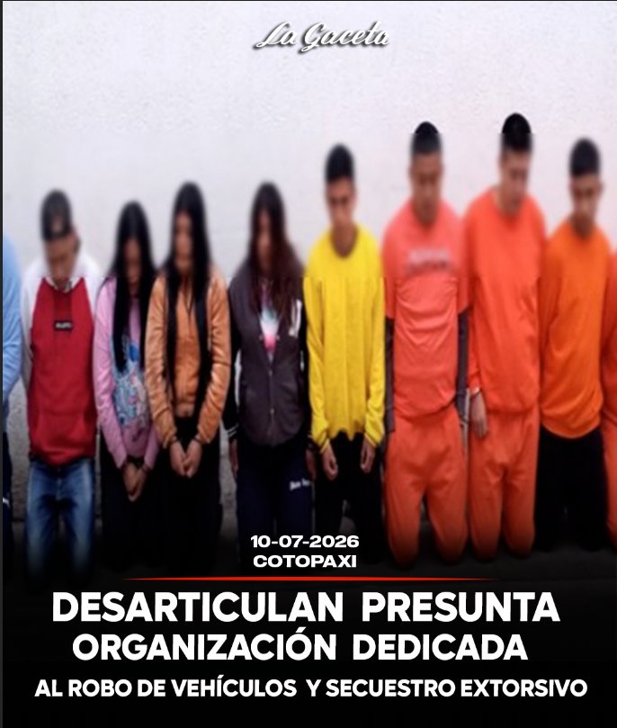 Desarticulan presunta organización dedicada al robo de vehículos y secuestro extorsivo