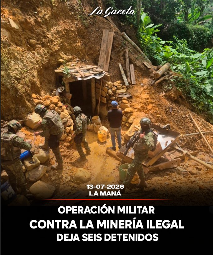 Operación militar contra minería ilegal deja seis detenidos