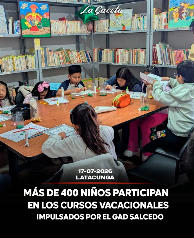 Más de 400 niños participan en los cursos vacacionales impulsados por el GAD Salcedo