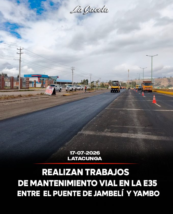 Realizan trabajos de mantenimiento vial en la E35 entre el  puente de Jambelí y Yambo 