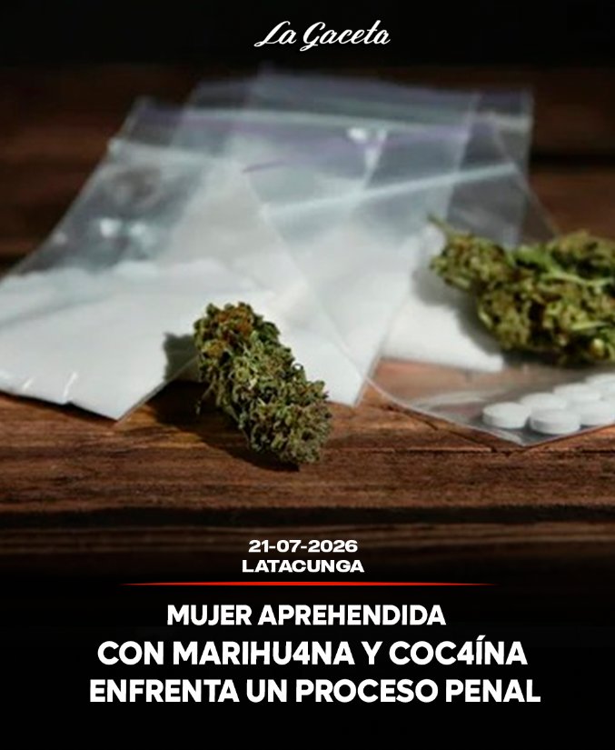 Mujer aprehendida con marihuana y cocaína enfrenta un proceso penal