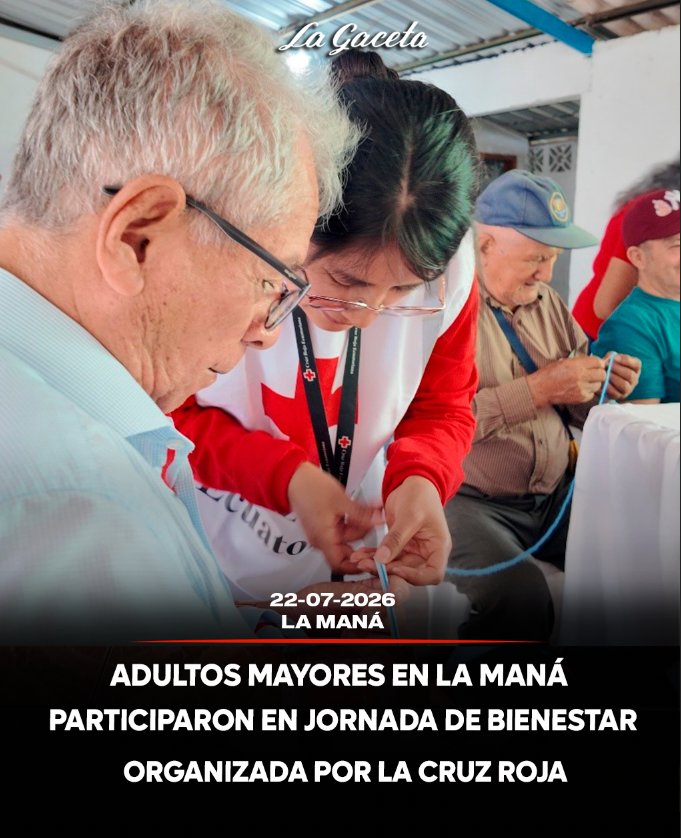 Adultos mayores en La Maná participaron en jornada de bienestar organizada por la Cruz Roja 