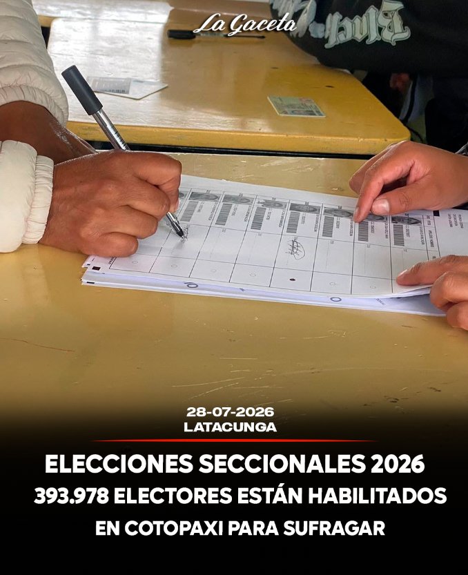 393.978 electores están habilitados en Cotopaxi para sufragar