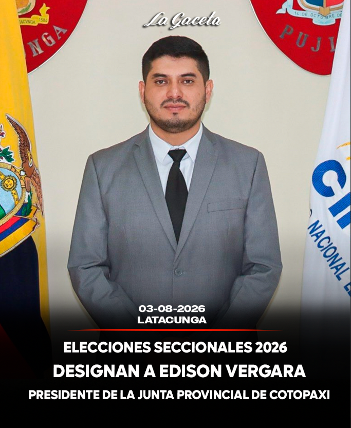 Designan a Edison Vergara, como presidente de la Junta Provincial de Cotopaxi