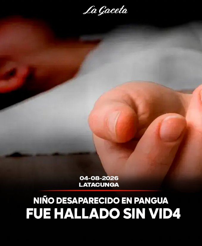 Niño desaparecido en Pangua fue hallado sin vida