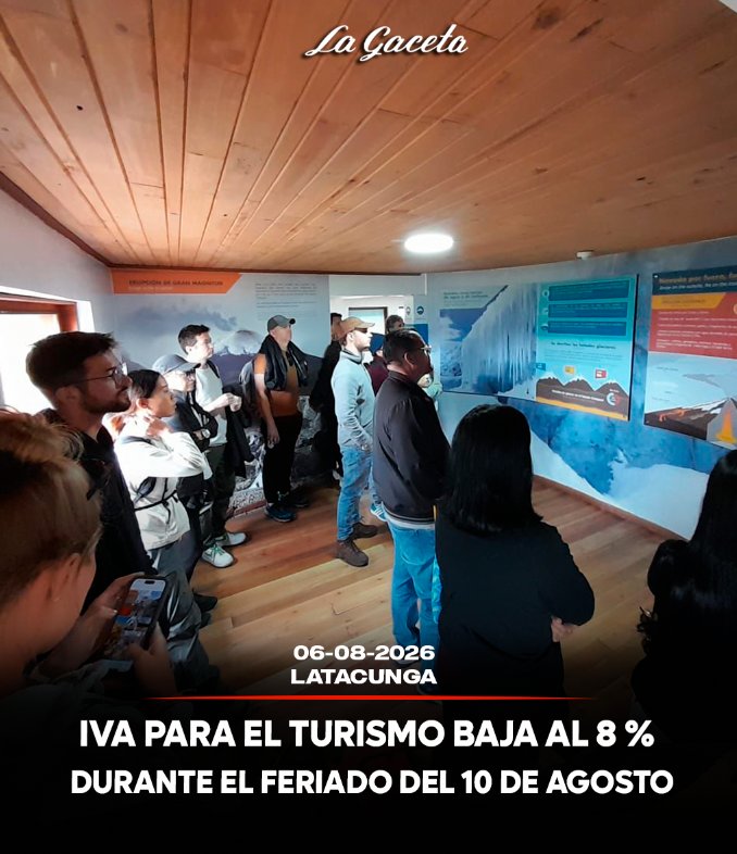 IVA para el turismo baja al 8 % durante el feriado del 10 de Agosto