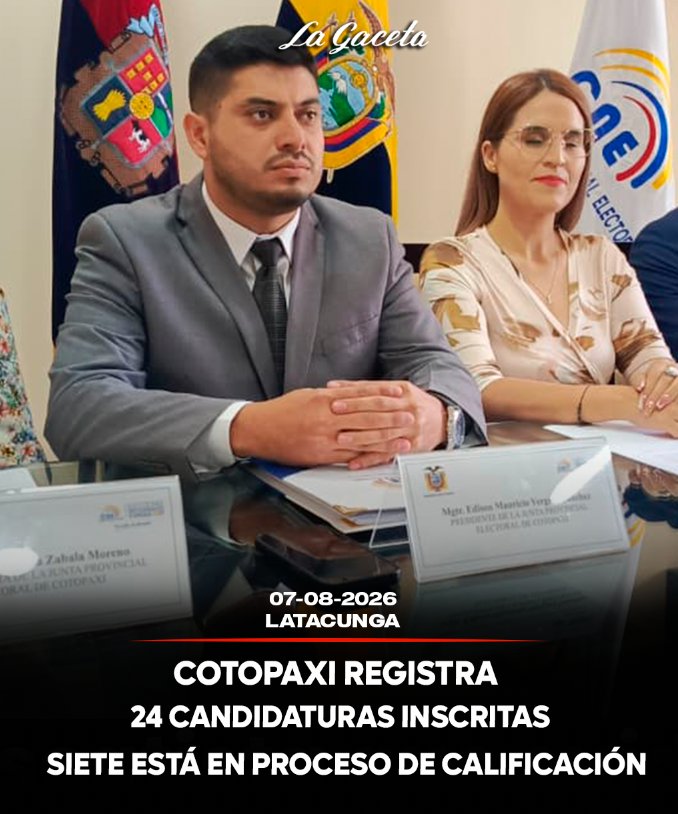 Cotopaxi registra 24 candidaturas inscritas 