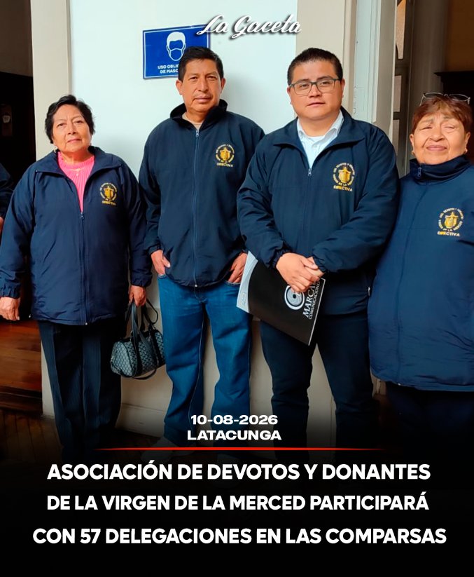 Asociación de Devotos y Donantes de la Virgen de la Merced participará con 57 delegaciones en las comparsas