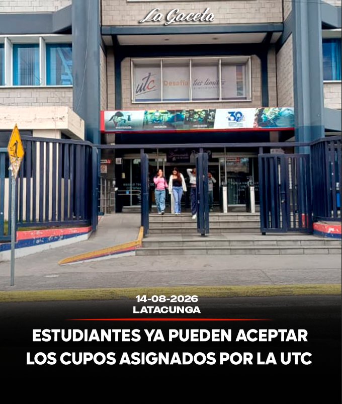 Estudiantes ya pueden aceptar los cupos asignados por la UTC