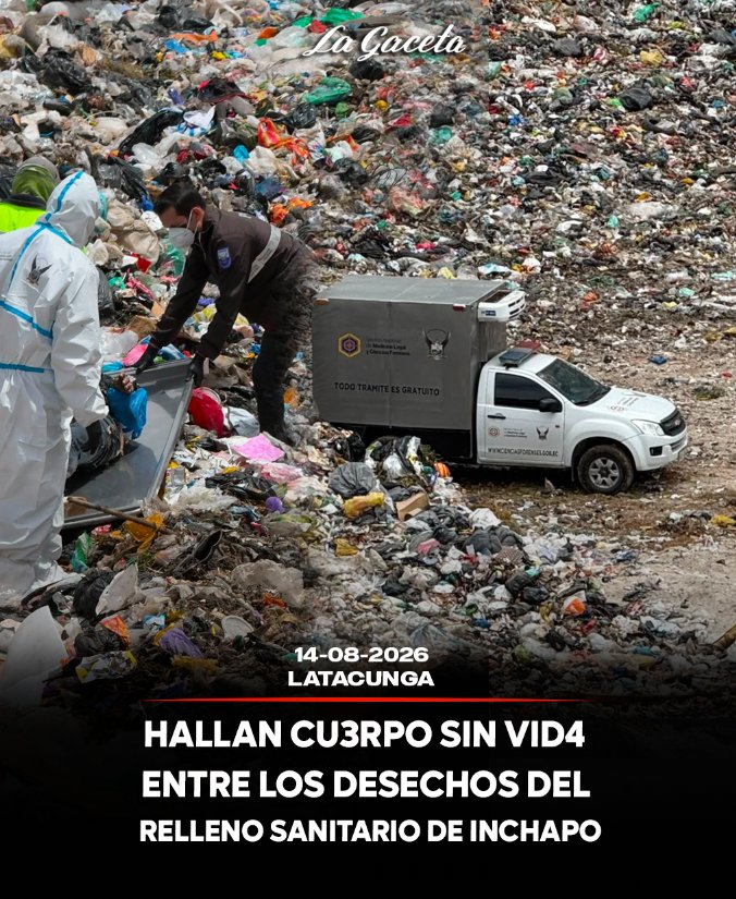 Hallan cuerpo sin vida entre los desechos del relleno sanitario de Inchapo
