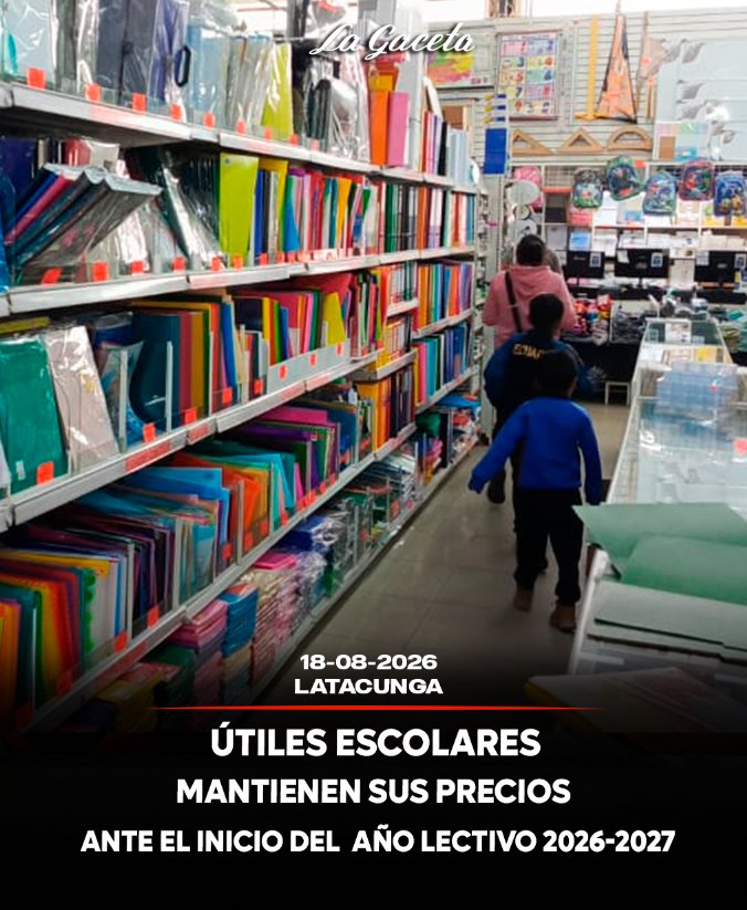 Útiles escolares mantienen sus precios ante el inicio del año lectivo 2026-2027