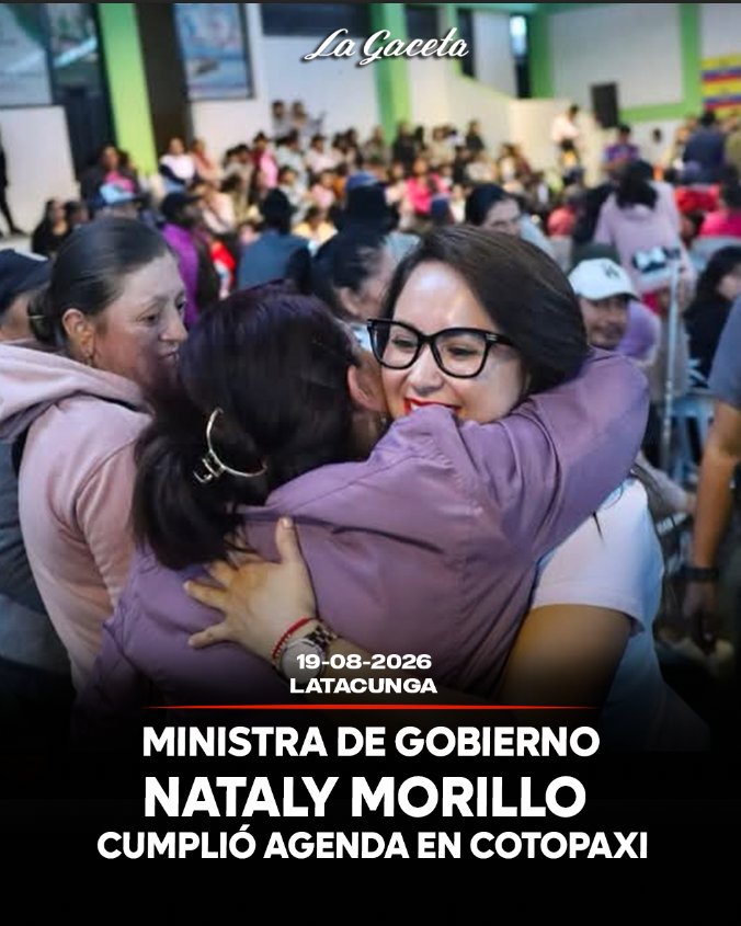Ministra de Gobierno Nataly Morillo cumplió agenda en Cotopaxi