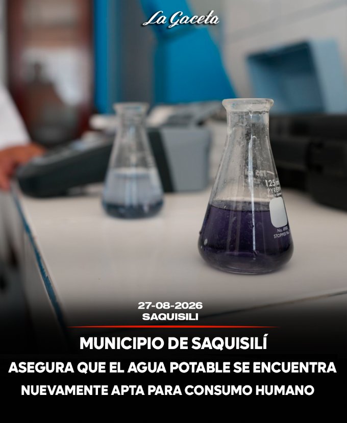 Municipio de Saquisilí asegura que el agua potable se encuentra nuevamente apta para consumo humano