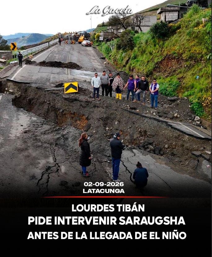 Lourdes Tibán pide intervenir Saraugsha antes del fenómeno de El Niño