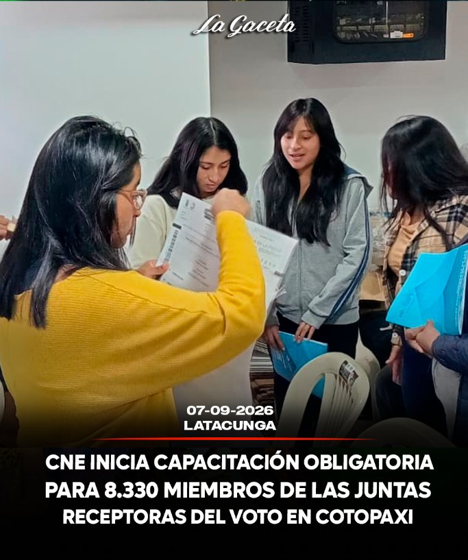 CNE inicia capacitación obligatoria para 8.330 miembros de las juntas receptoras del voto en Cotopaxi