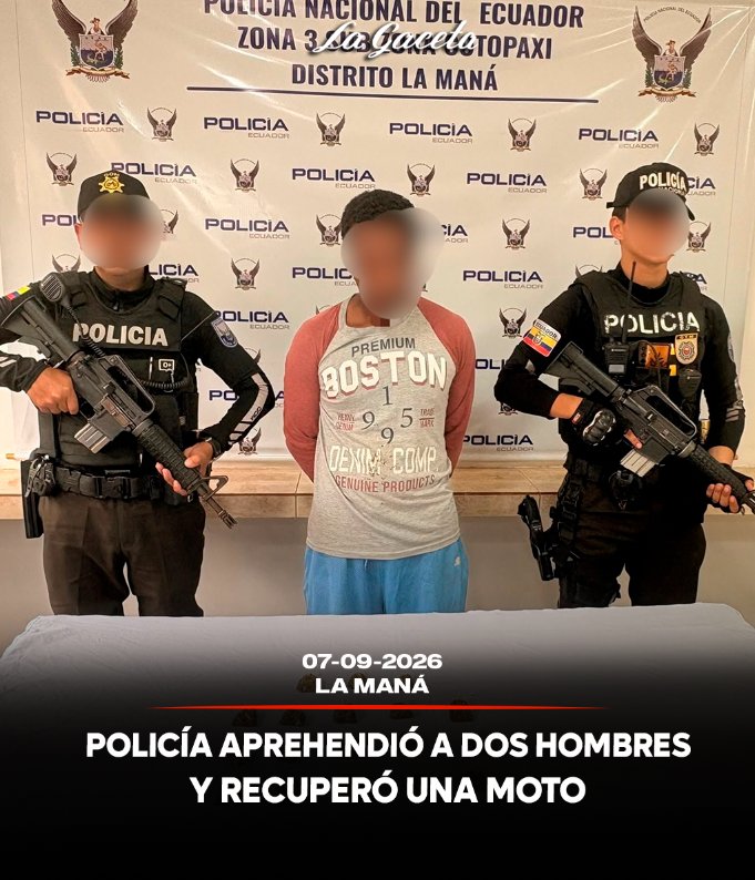 Policía aprehendió a 2 hombres y recuperó una moto