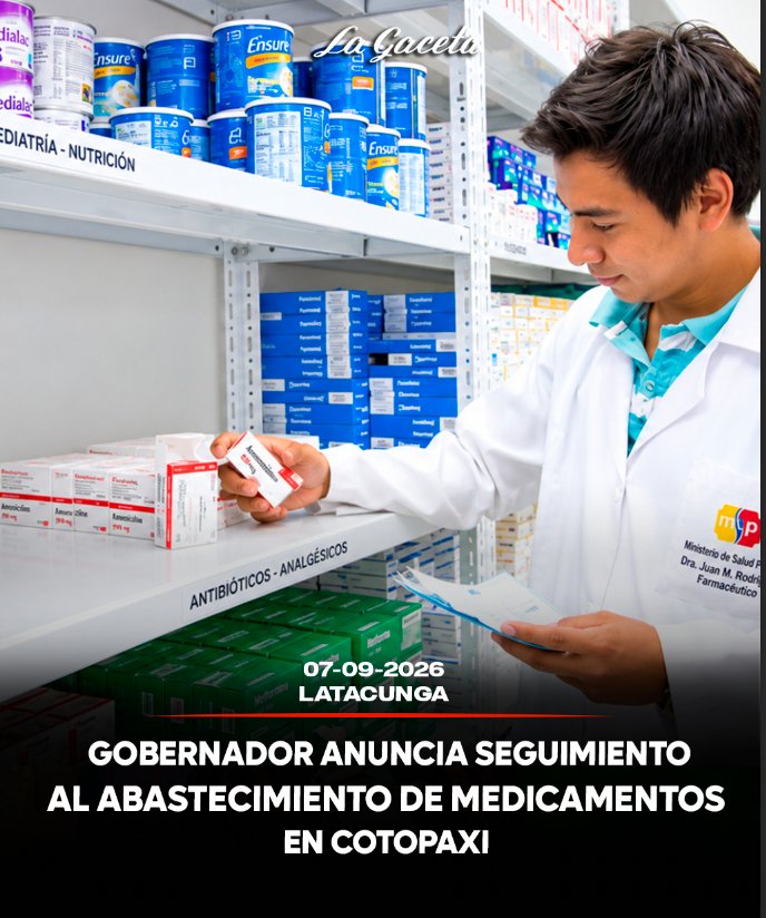 Gobernador anuncia seguimiento al abastecimiento de medicamentos en Cotopaxi