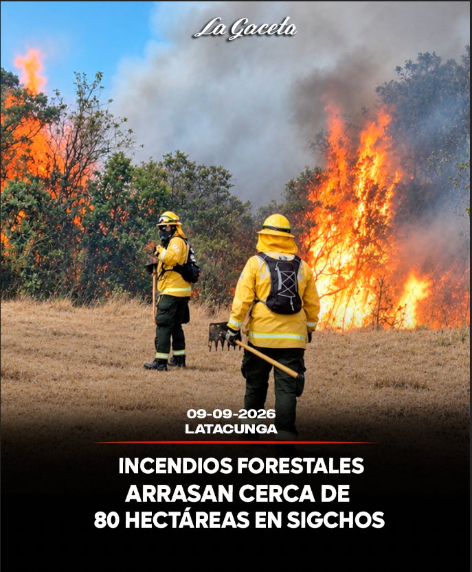 Incendios forestales arrasan cerca de 80 hectáreas en Sigchos