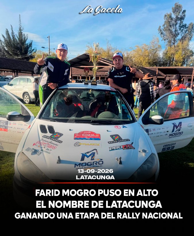 Farid Mogro puso en alto el nombre de Latacunga ganando una etapa dle rally nacional