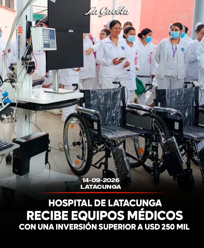 Hospital de Latacunga recibe equipos médicos con una inversión superior a USD 250.000