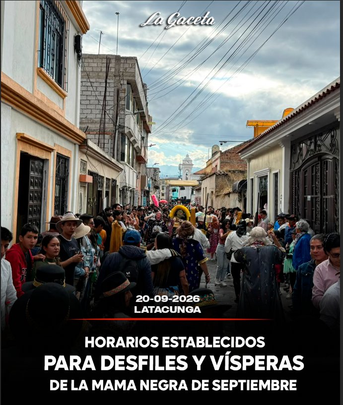 Horarios establecidos para el desfile y vísperas de la Mama Negra de septiembre