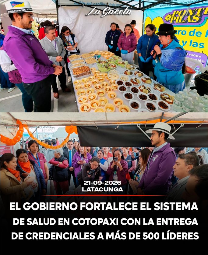 El Gobierno fortalece el sistema de salud en Cotopaxi con la entrega de credenciales a más de 500 líderes comunitarios