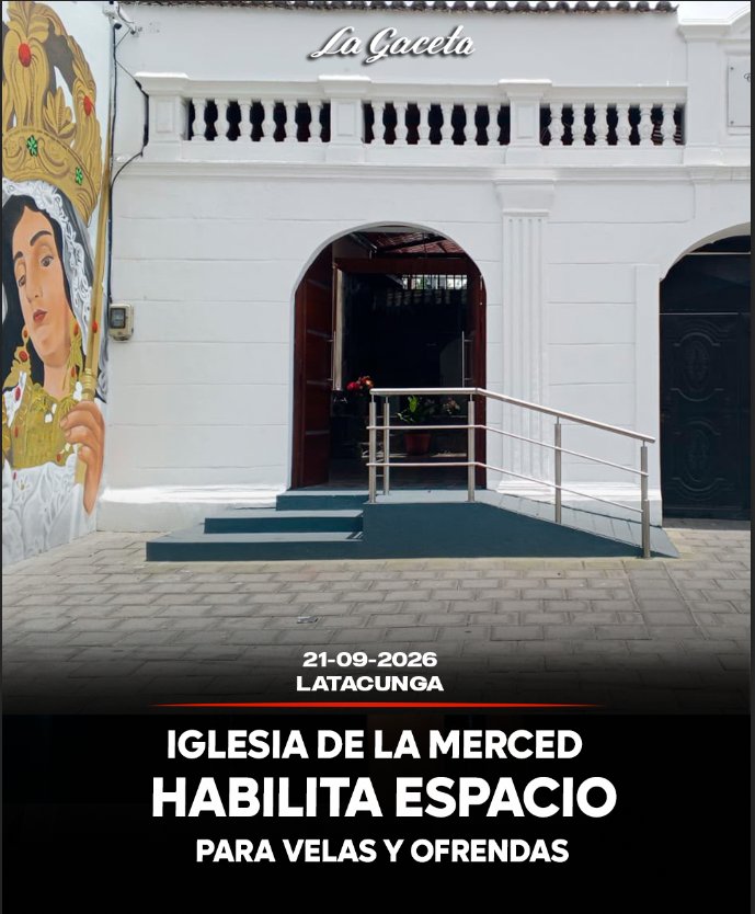 Iglesia de La Merced habilita espacio para velas y ofrendas