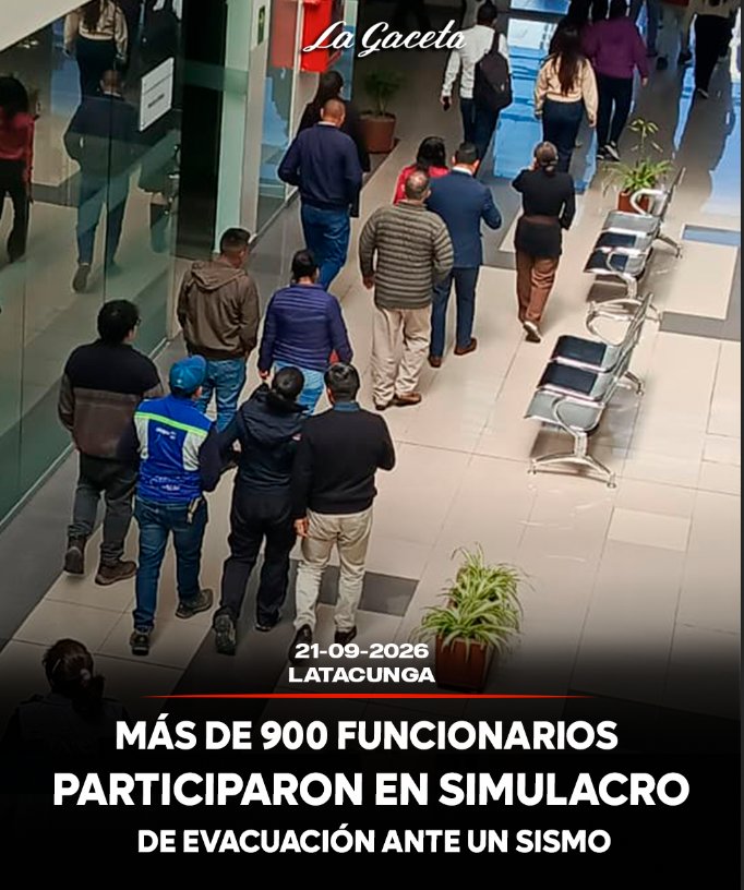 Más de 900 funcionarios participaron en simulacro de evacuación ante un sismo
