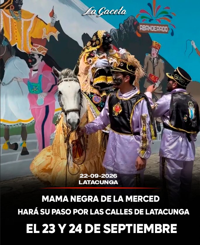 Mama Negra de La Merced hará su paso por las calles de Latacunga el 23 y 24 de septiembre