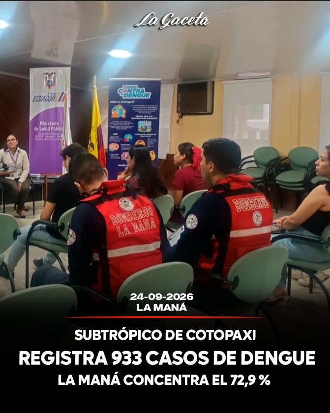 Subtrópico de Cotopaxi registra 933 casos de dengue; La Maná concentra el 72,9 %