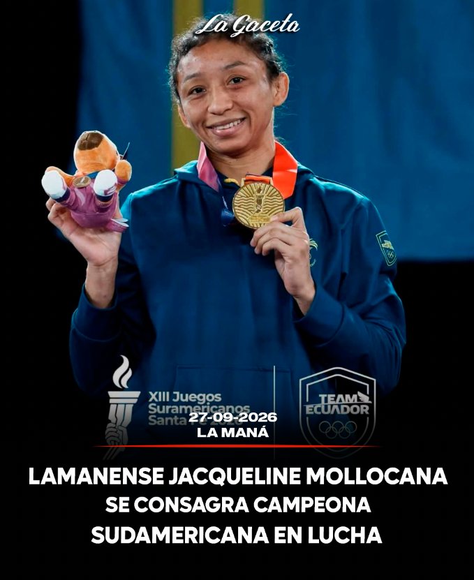 Lamanense Jacqueline Mollocana se consagra campeona suramericana en lucha