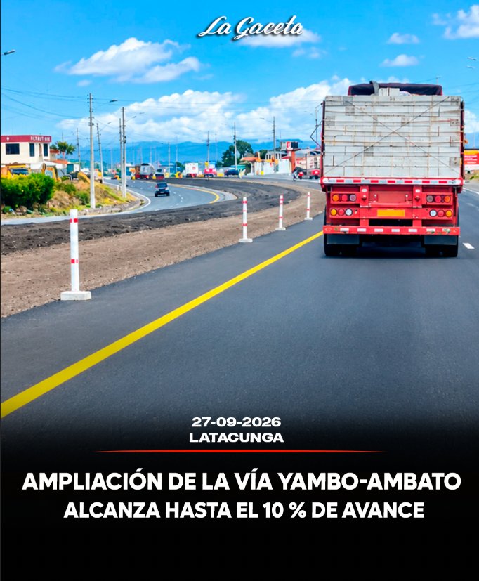 Ampliación de la vía Yambo-Ambato alcanza hasta el 10% de avance