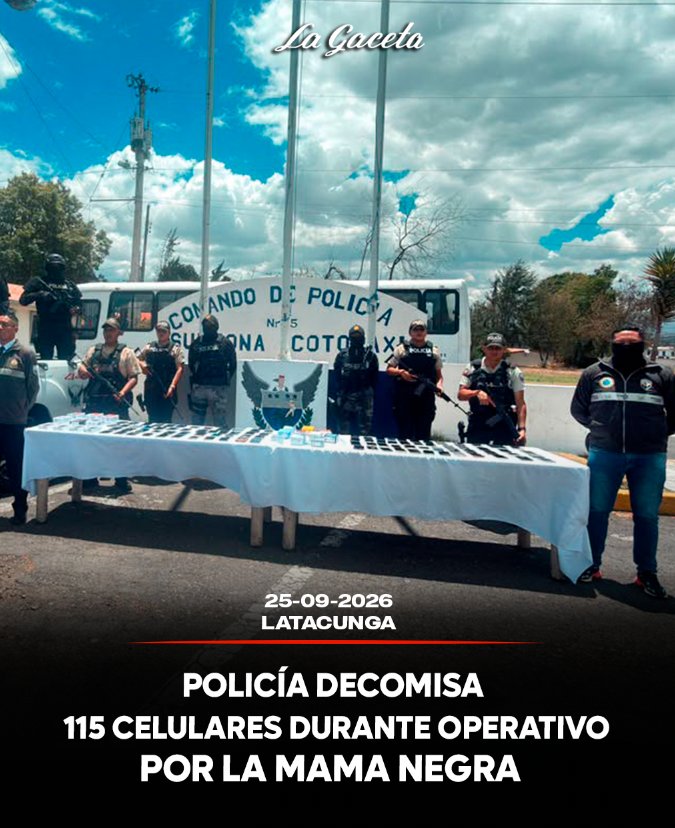 Policía decomisa 115 celulares durante operativo por la Mama Negra
