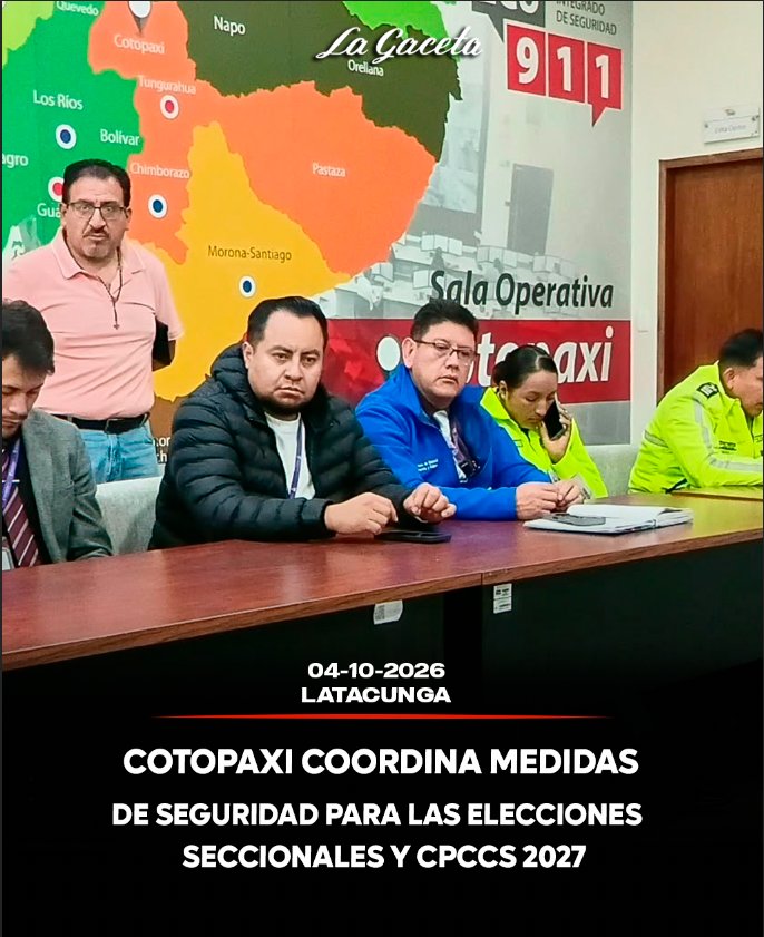 Cotopaxi coordina medidas de seguridad para las Elecciones Seccionales y CPCCS 2027