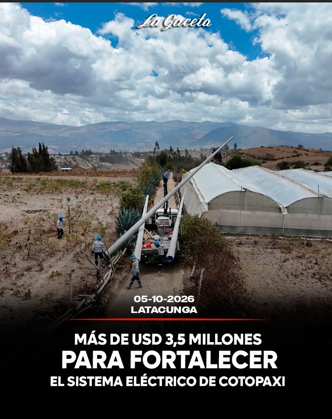 Más de USD 3,5 millones para fortalecer el sistema eléctrico de Cotopaxi