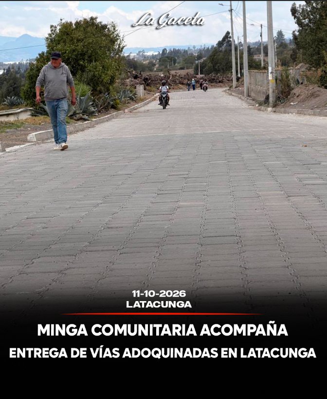 Mingas comunitarias acompañan entrega de vías adoquinadas en Latacunga