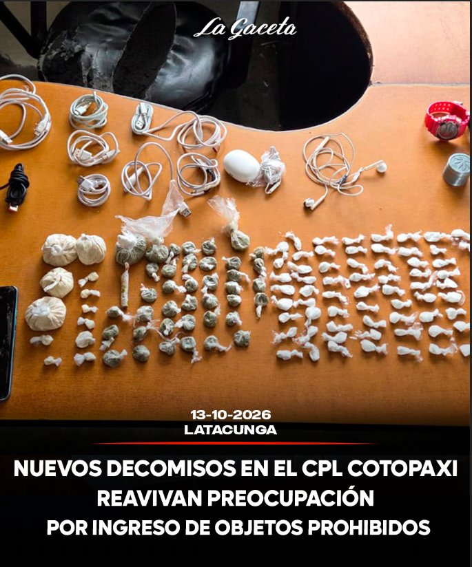 Nuevos decomisos en el CPL Cotopaxi reavivan preocupación por ingreso de objetos prohibidos