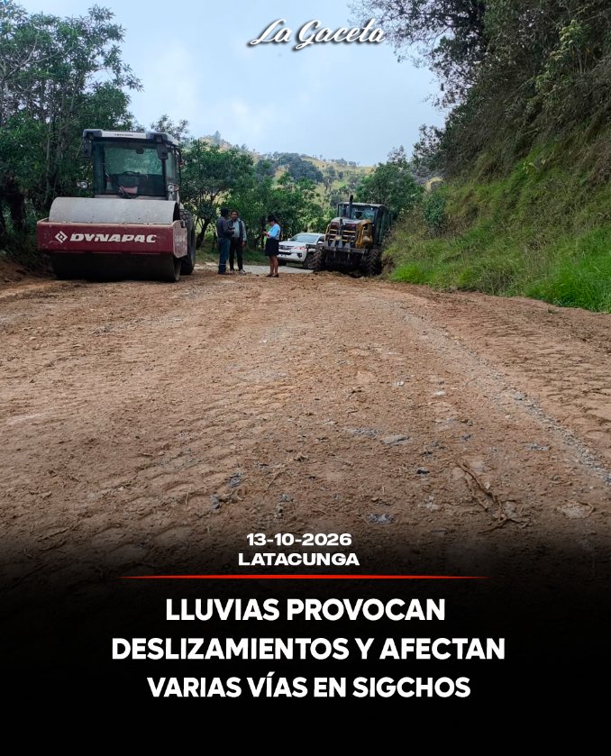 Lluvias provocan deslizamientos y afectan varias vías en Sigchos