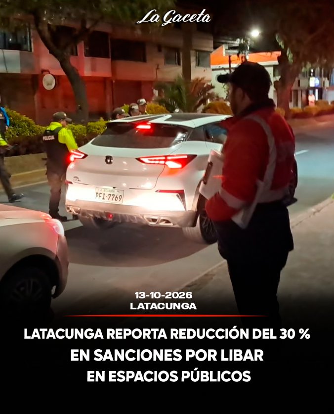 Latacunga reporta reducción del 30% en sanciones por libar en espacios públicos