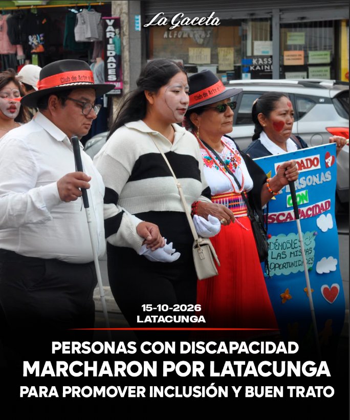 Personas con discapacidad marcharon por Latacunga para promover inclusión y buen trato