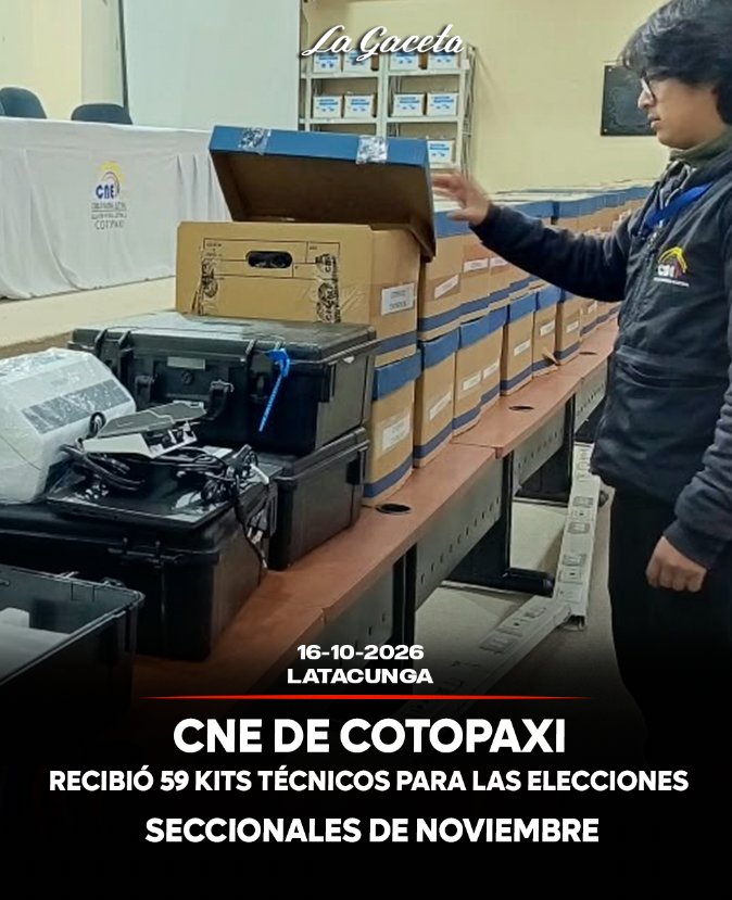 CNE de Cotopaxi recibió 59 kits técnicos para las elecciones de noviembre