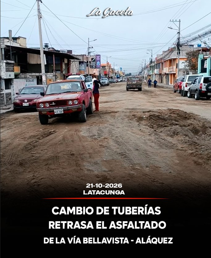 Cambio de tuberías retrasa el asfaltado de la vía Bellavista-Aláquez