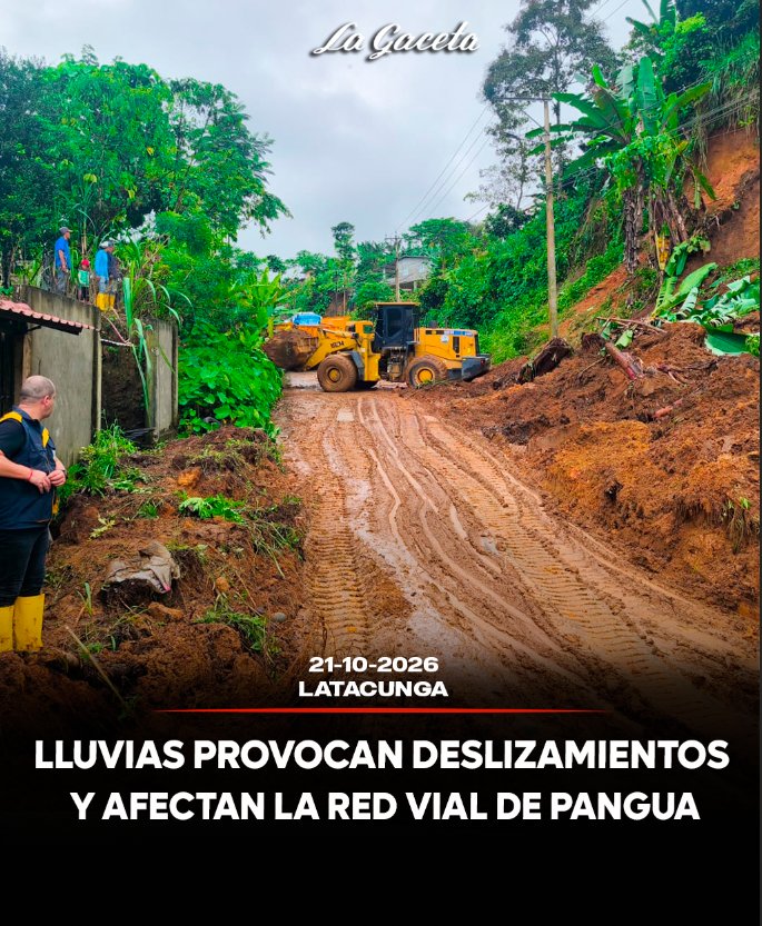 Lluvias provocan deslizamientos y afectan la red vial de Pangua