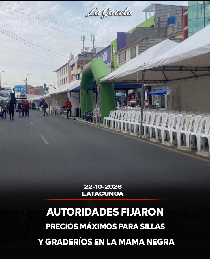 Autoridades fijaron precios máximos para sillas y graderíos en la Mama Negra