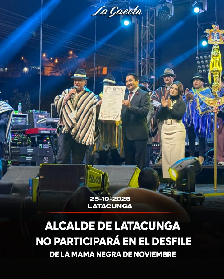 Alcalde de Latacunga no participará en el desfile de la Mama Negra de noviembre