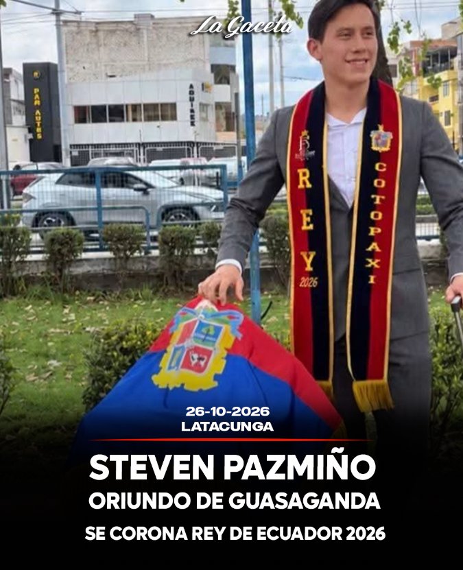 Steven Pazmiño, oriundo de Guasaganda, se corona Rey de Ecuador 2026